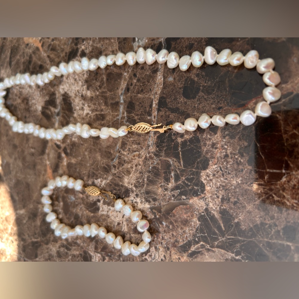 Freshwater Pearl Necklace with or Clasp - White Pearls